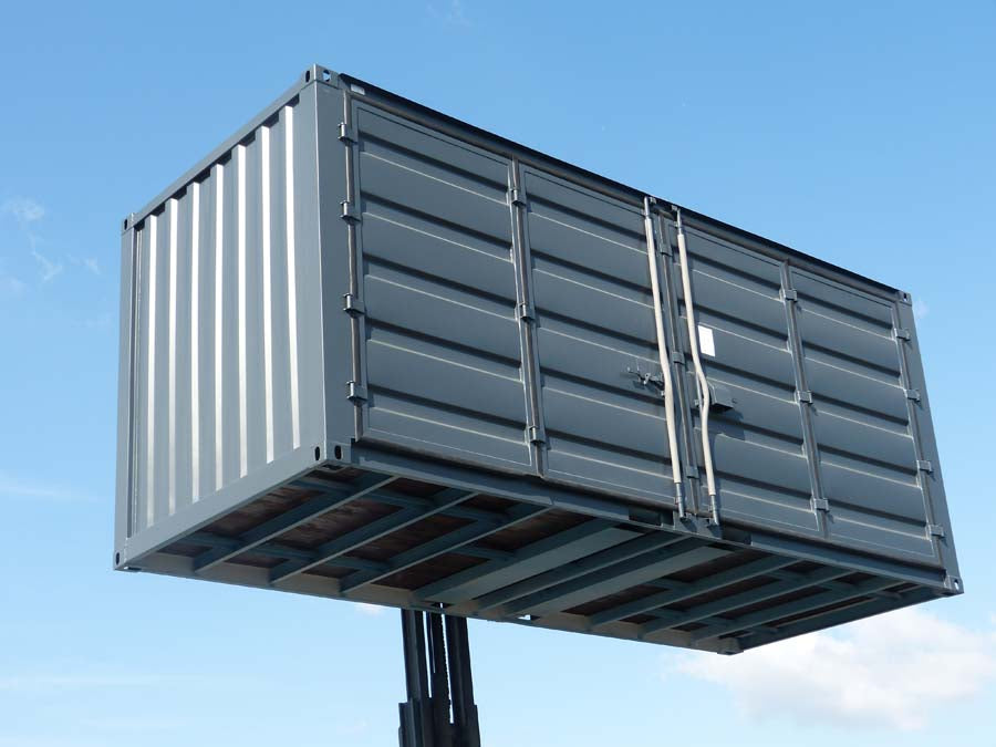 Container di Stoccaggio Nero con Lato Aperto da 20' – Robusto e Sicuro
